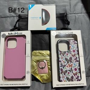 Pink & Floral iPhone Case Duo with Pink Ring Holder and Fantasy Wireless Charger